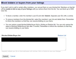 block members list eBay online selling tips eCommerce mistakes errors
