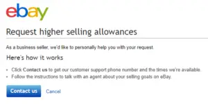 request increase allowance eBay online selling tips eCommerce