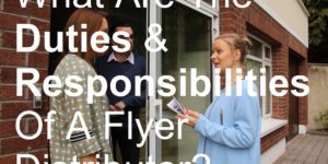 What Are The Duties & Responsibilities Of A Flyer Distributor biller billing brochure business cards catalog deliver delivery distributing distribution door drop earn jobs leaflet leafleter magazine make money marketing menus newspaper poster sell selling tasks